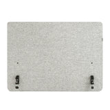 Separador de mesa FLEXMIUT D SIDE en gris claro con dos clips de fijación negros de hjh OFFICE