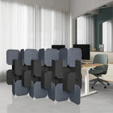 Separadores FLEXMIUT PLUG en gris y gris oscuro en disposición modular de hjh OFFICE