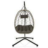 Silla colgante COCOVA en gris y negro con cojín y estructura de hjh LIVING