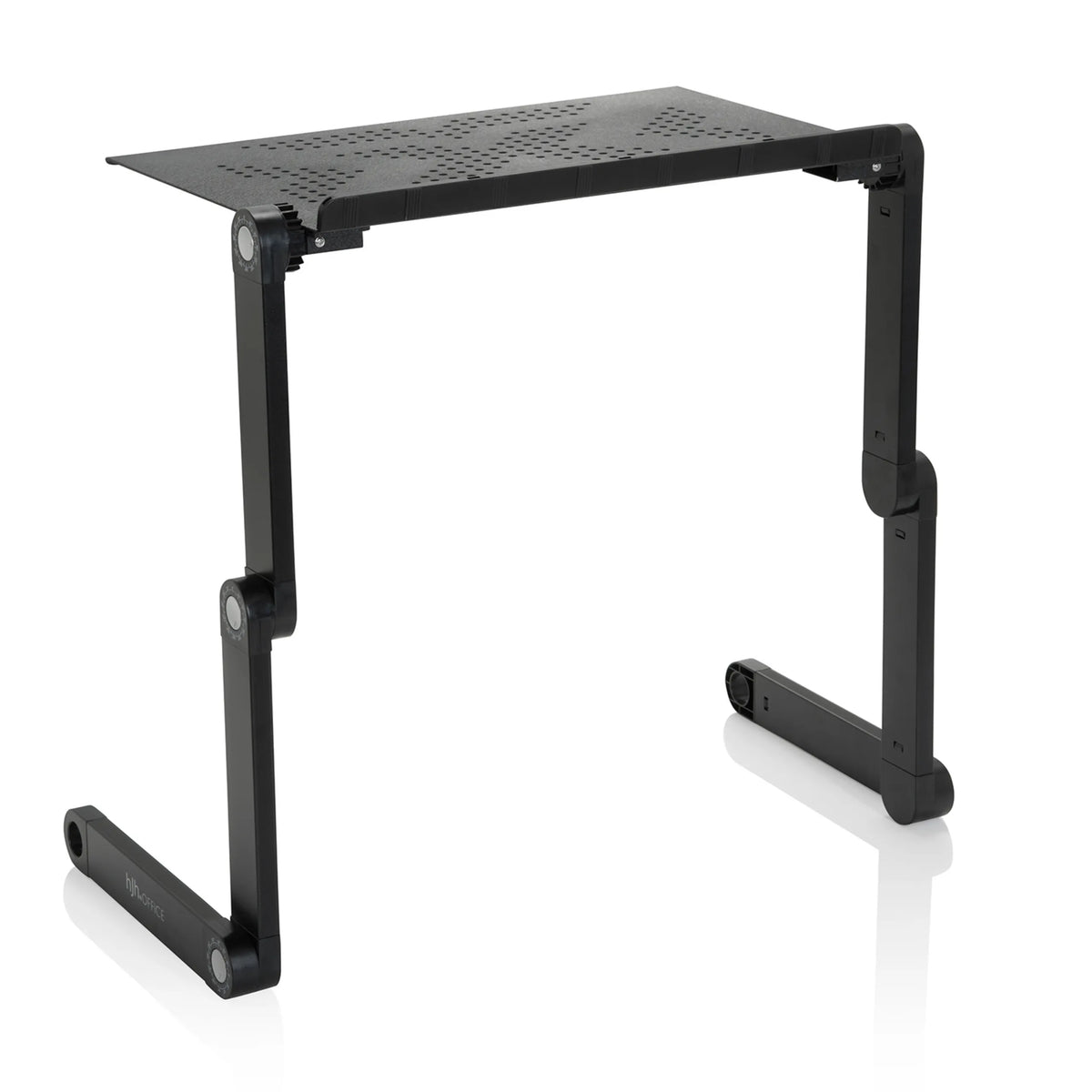 Soporte de escritorio VM-SA II negro con superficie perforada y estructura plegable de hjh OFFICE