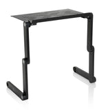 Soporte de escritorio VM-SA II negro con superficie perforada y estructura plegable de hjh OFFICE