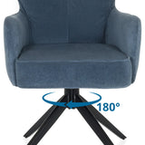 función giratoria de 180 grados de la estructura de la silla tapizada TARUGO en azul de hjh LIVING