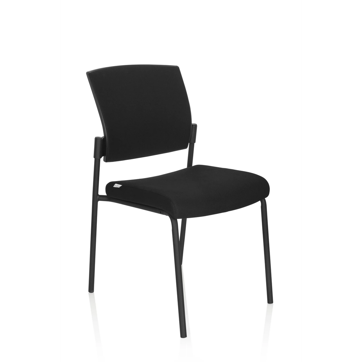 Silla de cuatro patas K9 V PRO negra con acolchado en el asiento y el respaldo de hjh OFFICE – vista de 360° (vista frontal en diagonal 40°)