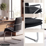Silla viga voladiza Rovento V en negro con estructura cromada y vistas detalladas de hjh OFFICE (imagen generada por IA)
