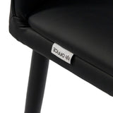 Etiqueta de marca en el tapizado negro de la Silla de comedor VISETO de hjh LIVING