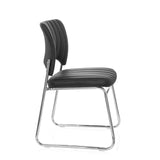 Silla de confidente negra CASPI V con tapizado acolchado y estructura de patín de hjh OFFICE – vista de 360° (vista lateral 80°)