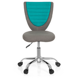 Silla giratoria para niños KIDDY COMFORT en color gris turquesa con base de estrella y cinco ruedas de hjh OFFICE – vista de 360° (vista frontal 0°)