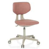Silla giratoria para niños KID CLASSIC rosa con asiento acolchado y base de cinco ruedas de hjh OFFICE – vista de 360° (vista frontal en diagonal 30°)