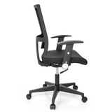 Silla Home OFFICE R8 negra con respaldo de malla y base de cinco ruedas de hjh OFFICE – vista de 360° (vista lateral 100°)
