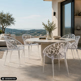 Silla de cuatro patas Artifo T de aspecto transparente con estructura de malla de hjh LIVING