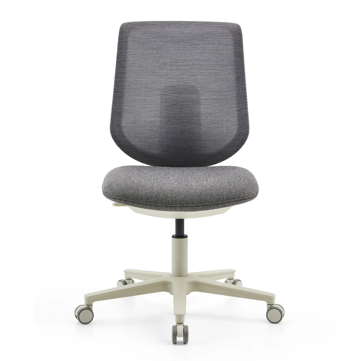 Silla Home Office Sitflex Lady gris con respaldo de malla y base de cinco ruedas de hjh OFFICE – vista de 360° (vista frontal 0°)