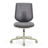 Silla Home Office Sitflex Lady gris con respaldo de malla y base de cinco ruedas de hjh OFFICE – vista de 360° (vista frontal 0°)
