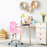 Silla giratoria para niños FANCY I en rosa con respaldo perforado y ruedas de hjh OFFICE