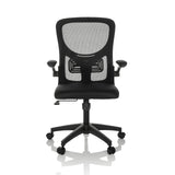 Silla Home Office BELIO negra con respaldo de malla y base de cinco ruedas de hjh OFFICE – vista de 360° (vista frontal 0°)