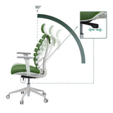Respaldo ajustable con ángulo de inclinación de 90° de la silla de oficina profesional ERGO LINE W en Mystic Forest de hjh OFFICE