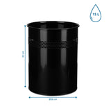 Vista dimensional de la Papelera CLEAN III con 32 cm de altura, 26 cm de diámetro y 15 L de capacidad de hjh OFFICE