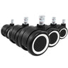 Cinco ruedas para sillas negras 5x ROLO COLOR 60 11mm/60mm con anillo blanco para suelos duros de hjh OFFICE
