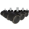 Cinco ruedas para sillas negras 5x ROLO No-Noise 11mm/50mm para suelos duros con pernos metálicos de hjh OFFICE