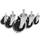 Cinco ruedas para sillas 5x ROLO SKATE CT 11mm/75mm en plata y transparente para suelos duros de hjh OFFICE