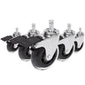 Ruedas para sillas 5x ROLO SKATE CT 11mm/75mm en color plata y transparente con freno para suelos duros de hjh OFFICE