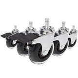 Ruedas para sillas 5x ROLO SKATE CT 11mm/75mm en color plata y transparente con freno para suelos duros de hjh OFFICE