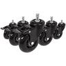 Cinco ruedas para sillas negras 5x ROLO SKATE S 11mm/75mm con frenos para suelos duros de hjh OFFICE