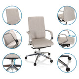 Silla de oficina profesional BESSONA en color beige con reposabrazos ajustables y resorte de gas de hjh OFFICE