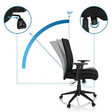 Respaldo ajustable con ángulo de inclinación de 90 grados de la Silla Home Office COSIO I de hjh OFFICE