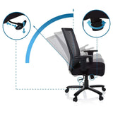 Mecanismos de ajuste del respaldo y la altura del asiento de la Silla giratoria XXL EXTENDER de hjh OFFICE