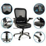 Silla giratoria XXL INSTRUCTOR T I de cuero sintético y malla con diversas vistas detalladas de hjh OFFICE
