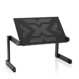 Soporte de escritorio VM-SA II en negro con superficie de almacenamiento perforada y estructura ajustable de hjh OFFICE