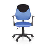 Silla giratoria para niños KIDDY STYLE azul con respaldo de malla, reposabrazos y base de cinco ruedas de hjh OFFICE – vista de 360° (vista frontal 0°)
