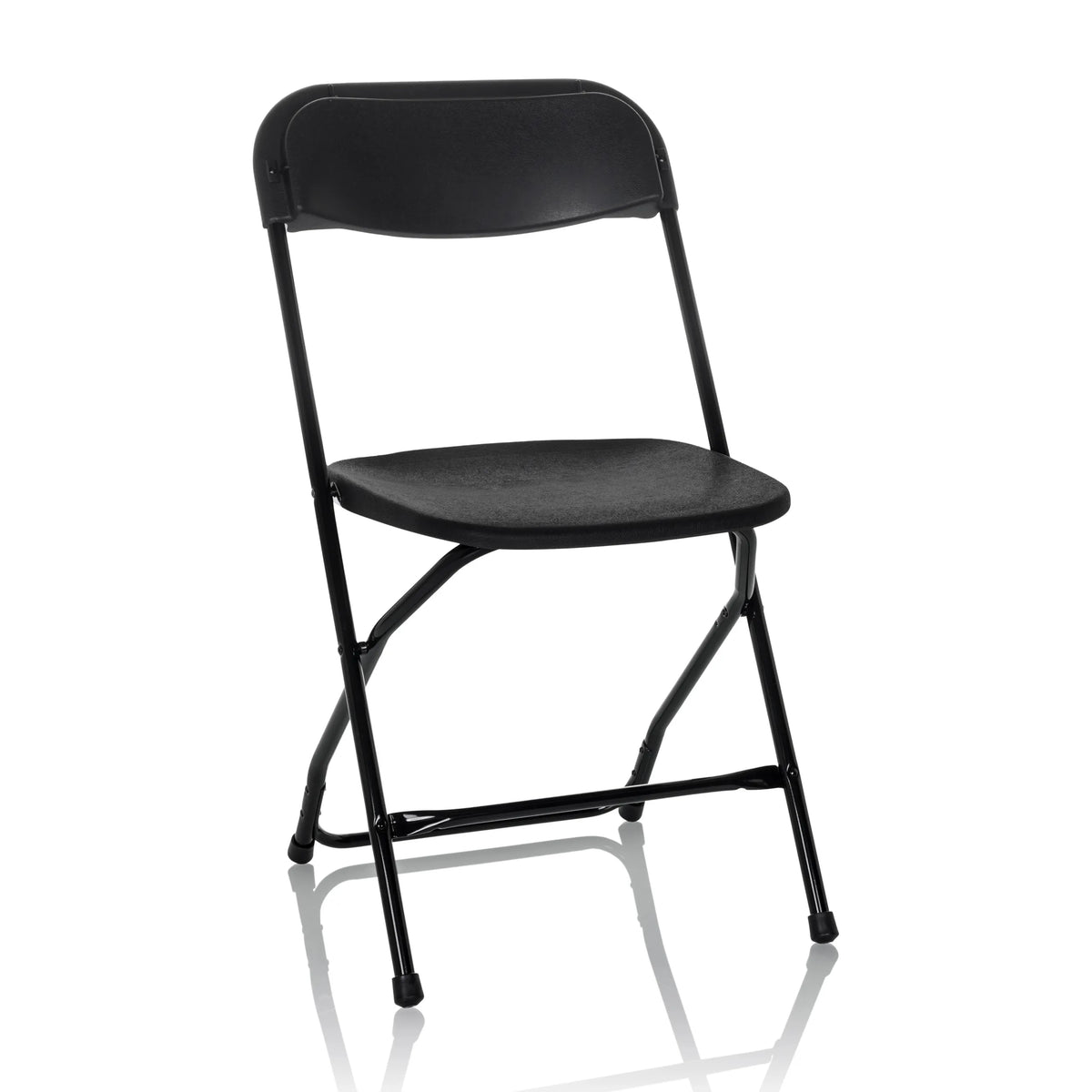 Silla de exterior negra TUDELA XXL B con respaldo sencillo y estructura metálica de hjh OFFICE – vista de 360° (vista frontal 15°)