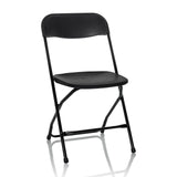 Silla de exterior negra TUDELA XXL B con respaldo sencillo y estructura metálica de hjh OFFICE – vista de 360° (vista frontal 15°)