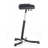 Asiento de pie TOP WORK 30 negro con asiento acolchado y base de cuatro patas de hjh OFFICE – vista de 360° (vista frontal 20°)