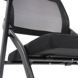 Respaldo de malla transpirable y asiento acolchado de la silla plegable PRIORITY II en negro de hjh OFFICE
