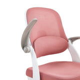 Tapizado de tela rosa estructurada y reposabrazos gris de la silla giratoria para niños Kiddy Smart Step de hjh OFFICE