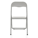 Silla plegable TUDELA BASIC gris con asiento y respaldo acolchados de hjh OFFICE – vista de 360° (vista frontal 0°)