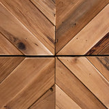 Superficie de madera con patrón de espiga del aparador SANTJAGO BLACK SUN L en color marrón oscuro de hjh LIVING