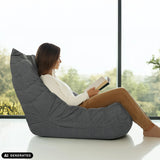 Sillón de diseño Sitzolo gris con funda de pana de hjh LIVING (imagen generada por IA)