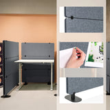 Superficie de fieltro gris y fijación de los separadores FLEXMIUT EXTEND con función de chincheta y pie de hjh OFFICE