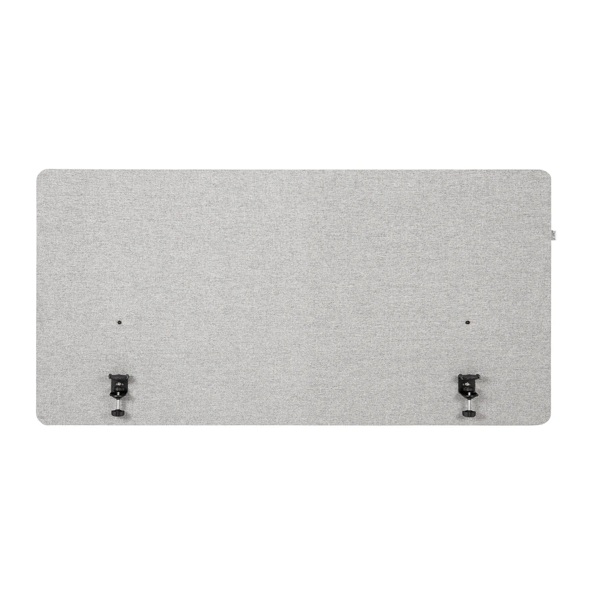 Separador de mesa FLEXMIUT D 120 en gris claro jaspeado con dos abrazaderas de fijación negras de hjh OFFICE