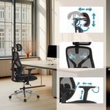Reposabrazos y respaldo ajustables de la Silla alta gama CASSILIS B de hjh OFFICE