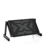 Soporte de escritorio VM-SA II en negro con superficie perforada y soporte ajustable de hjh OFFICE