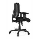 Silla de oficina profesional ZENIT BASE negra con reposabrazos y base de cinco ruedas de hjh OFFICE – vista de 360° (vista lateral 100°)