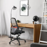 Silla de oficina profesional CARLOW I en negro con respaldo de malla y reposabrazos de hjh OFFICE