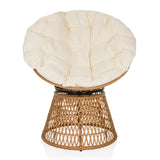 Silla de exterior WEAVORA en beige con base tejida y un cojín de asiento grande y suave de hjh LIVING