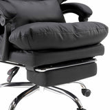 Reposapiés extensible del sillón de oficina Home Office Relax Legoro en negro con estructura cromada de MyBuero