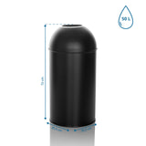 Dibujo dimensional de la Papelera CLEAN OR 50 con 72 x 35,5 cm y 50 litros de volumen de hjh OFFICE