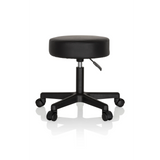 taburete giratorio negro OPERATOR I con asiento acolchado y base de cinco ruedas de hjh OFFICE – vista de 360° (vista frontal 0°)